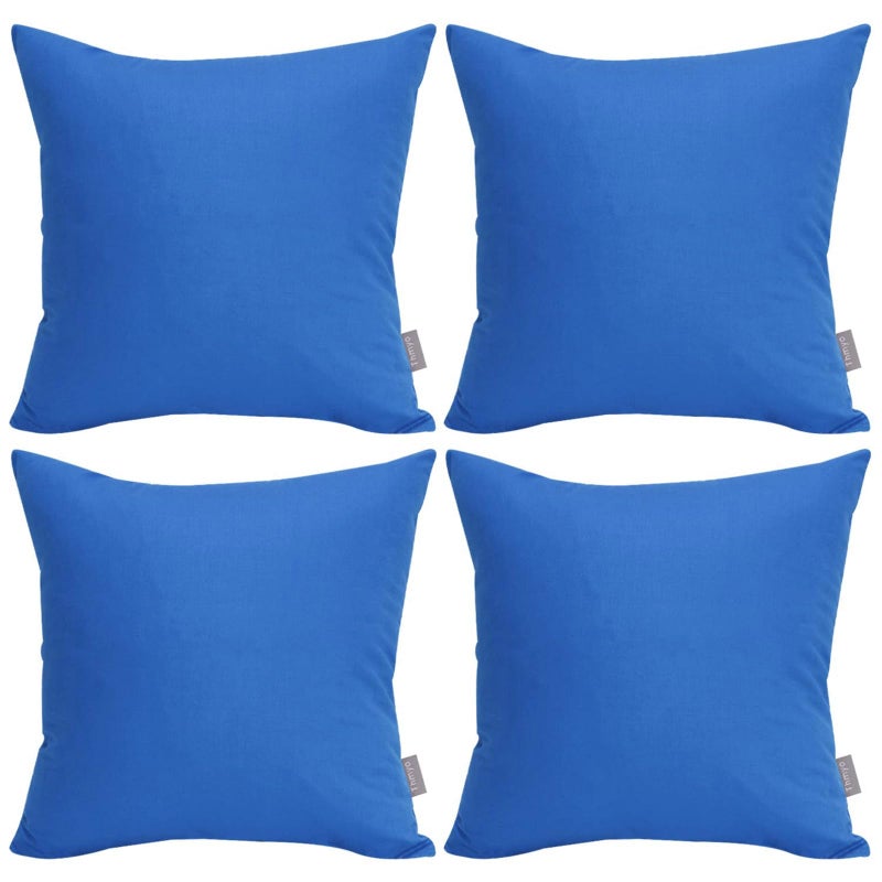 Thmyo 4-Pack 100% Cotton Comfortable Solid Decorative Throw Pillow Case,Thmyo Square Cushion Cover Pillowcase Sublimation Blank Pillow Covers DIY Throw Pillowcase for Sofa Bedroom(16x16 inch/ 40x40cm,Blue) - Image 1